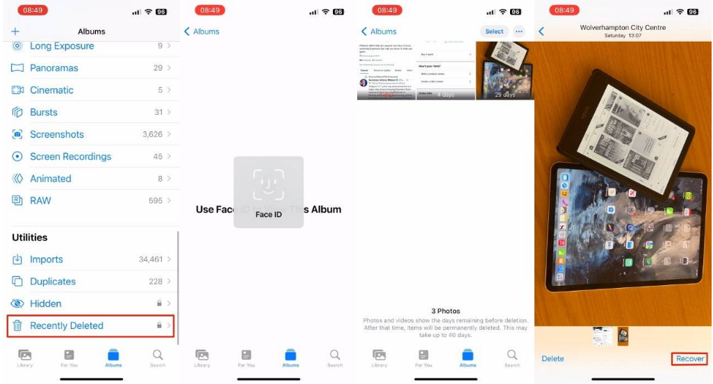 太仆寺苹果14维修分享 iPhone14 上恢复已删除的照片 